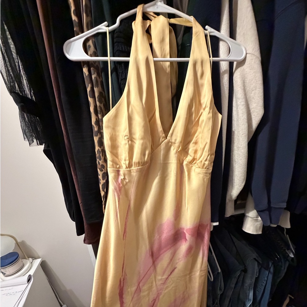Abercrombie & Fitch Yellow and Pink Maxi Dress - Picture 3 of 7